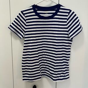 Women’s Madewell blue striped t-shirt, size small, new with tags.